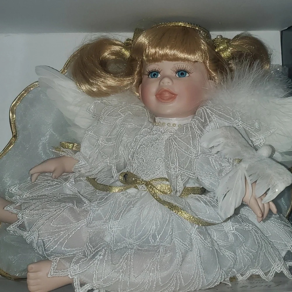 Baby’s Dream Hand Crafted Bisque Porcelain Girl Angel Doll by Dream Collection